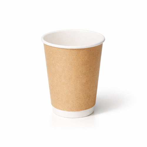 12oz Kraft Double Wall Paper Cups (500pcs)