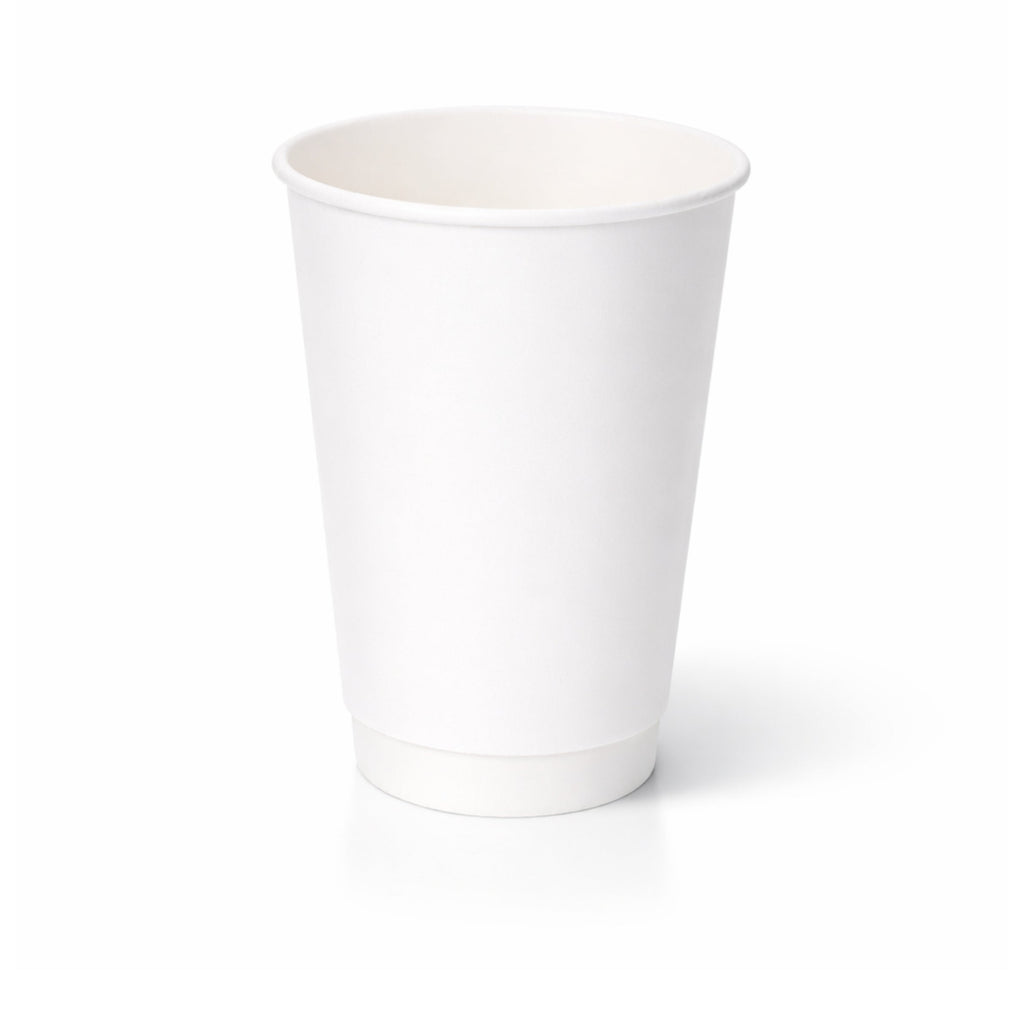 16oz White Double Wall Paper Cups (500pcs)