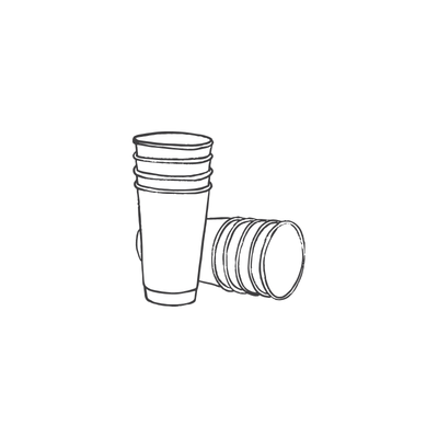12oz Black Double Wall Cups (500pcs)