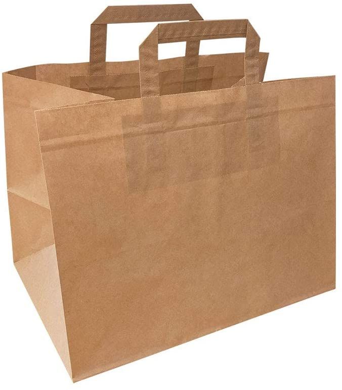 Strong Flat Handle Bags (100pcs) - Large