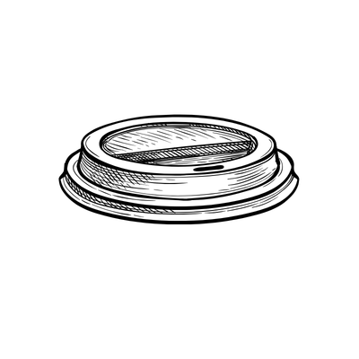 90mm Black PLA Lids for Hot Cups (1000pcs)