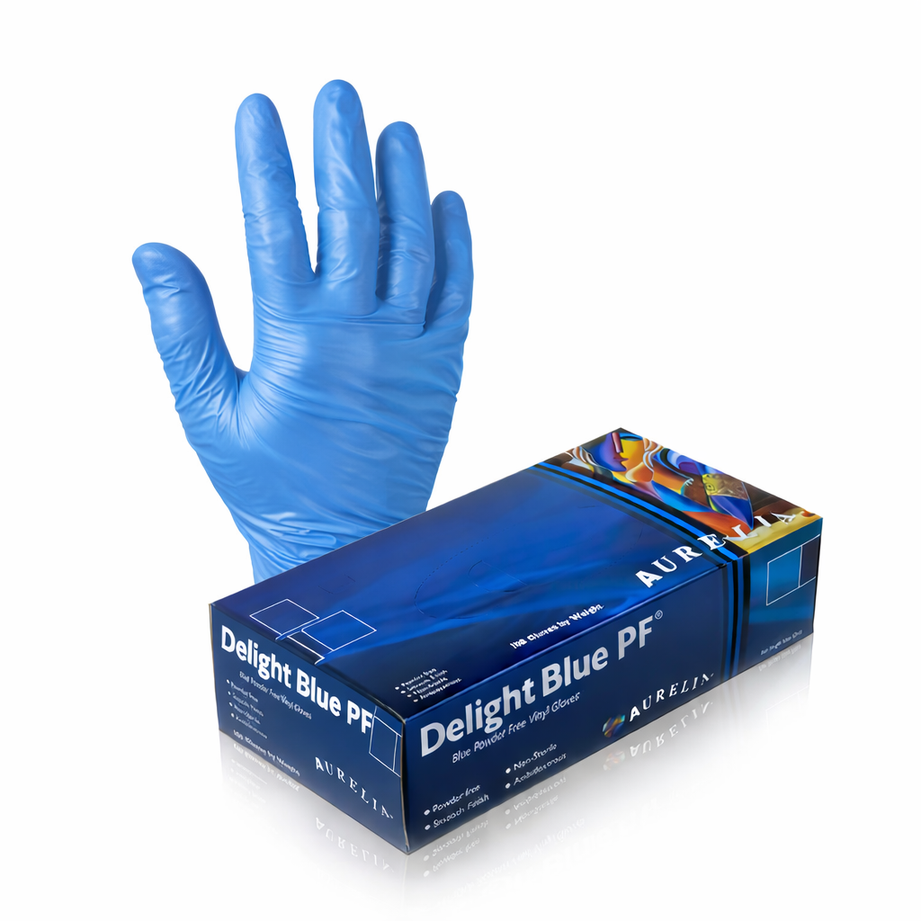 Blue Vinyl Gloves (Powder Free) Large