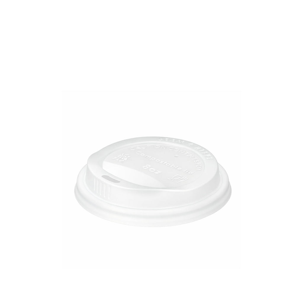 White CPLA Sip-through Lids For 6 - 8oz (1000pcs)