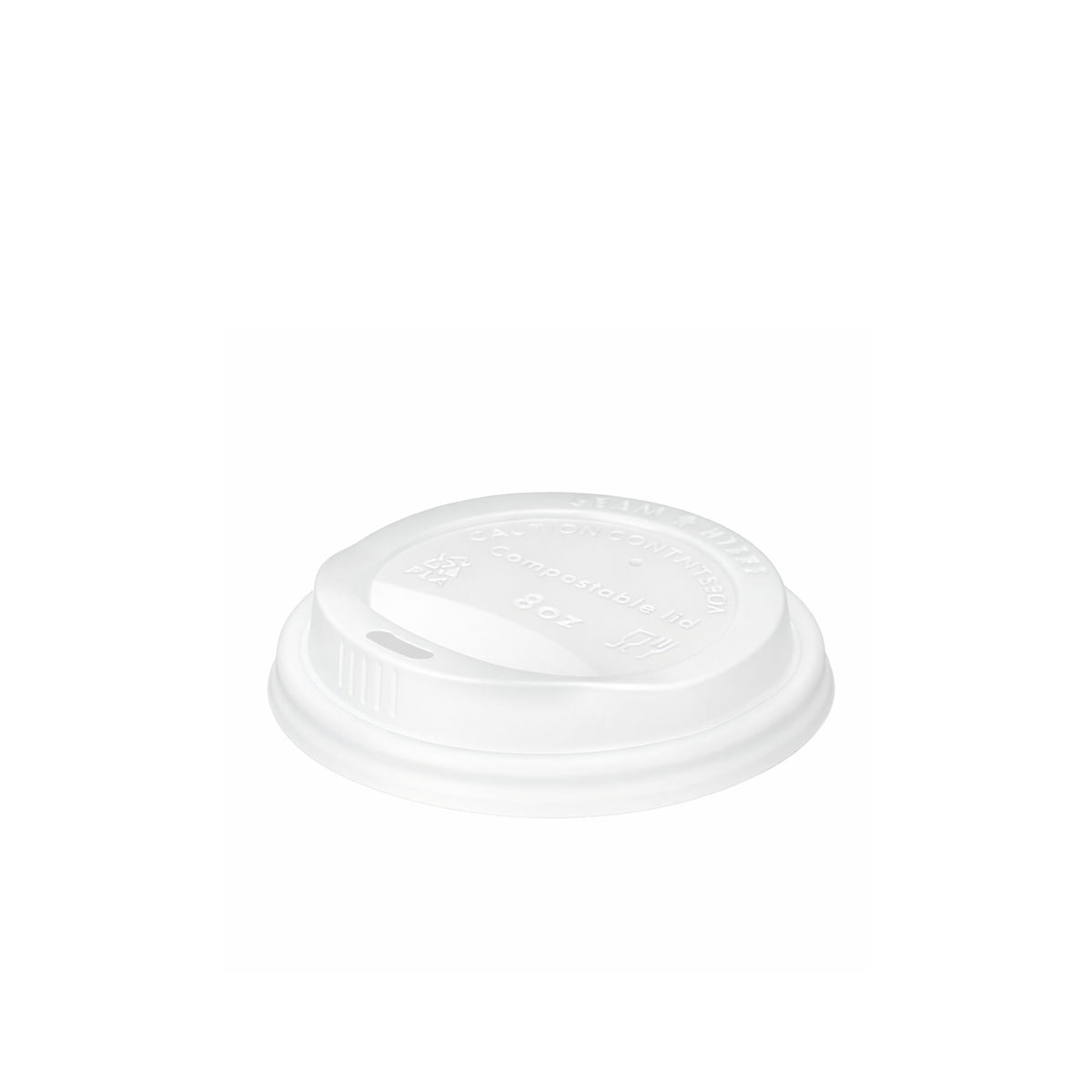 White CPLA Sip-through Lids For 6 - 8oz (1000pcs)