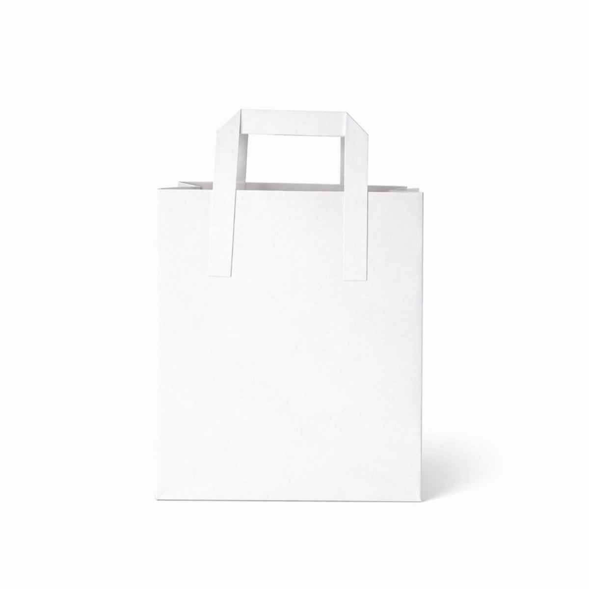 Large White Paper Bags - Flat Handle (250pcs)