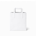 Medium White Paper Bags - Flat Handle (250pcs)