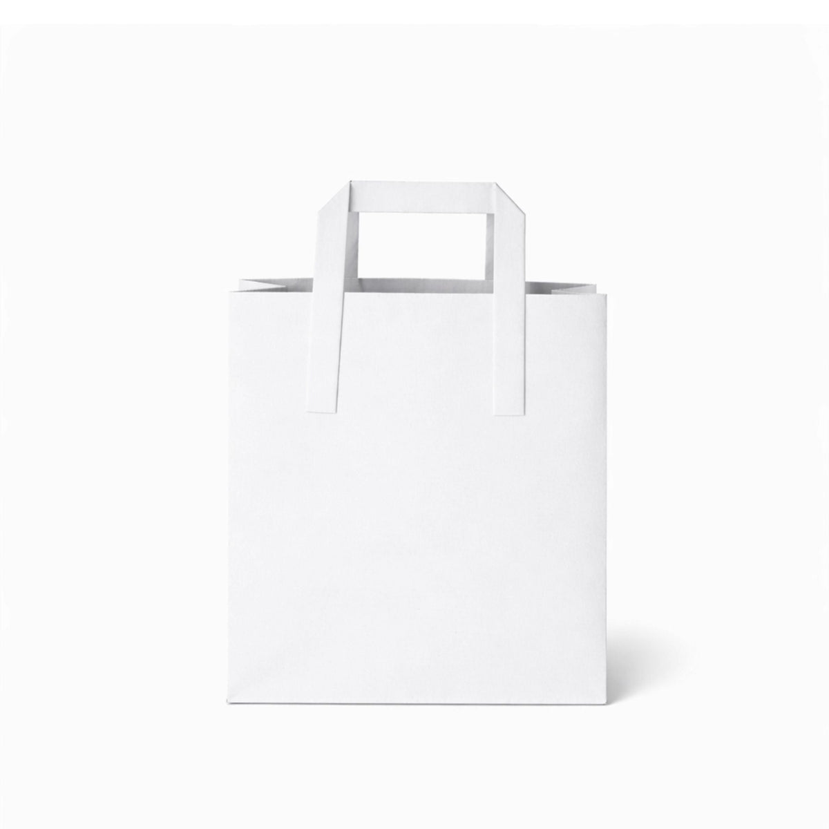 Medium White Paper Bags - Flat Handle (250pcs)
